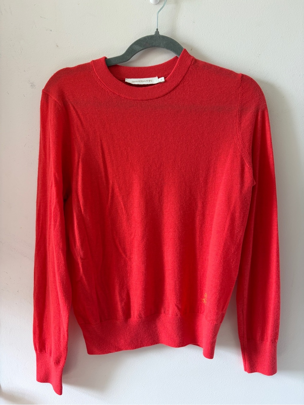Zimmermann Red Merino Wool Crewneck Sweater Size 2